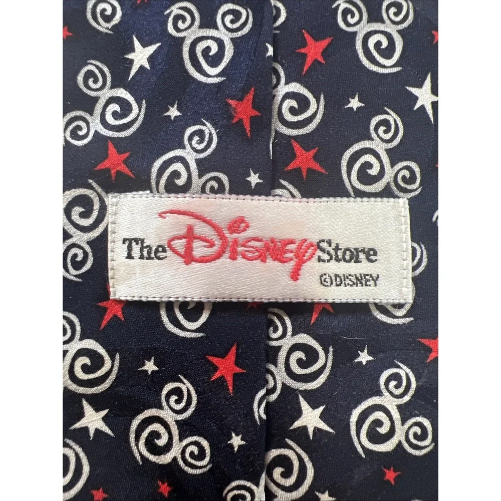 The Disney Store Mickey Mouse and Hearts Black‎ Geometric Necktie 100% Silk 469